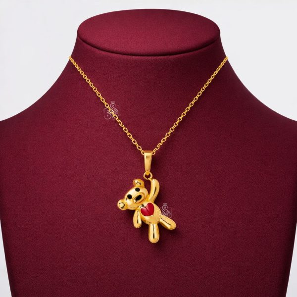 آویز طلا 18 عیار طرح تدی بدون زنجیر