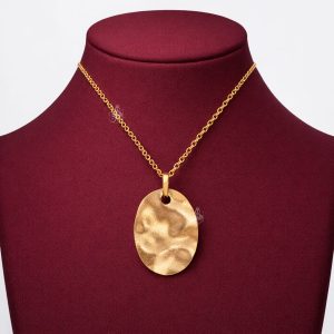 آویز طلا 18 عیار بیضی چیپسی مینیمال