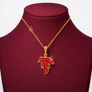 آویز طلا 18 عیار برگ پاییزی ظریف