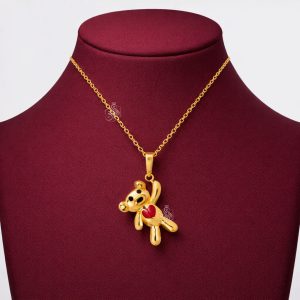 آویز طلا 18 عیار طرح تدی بدون زنجیر