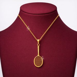 آویز طلا 18 عیار طرح راکت بدمینتون بدون زنجیر