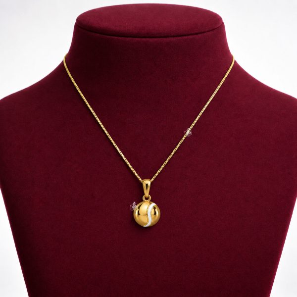آویز طلای 18 عیار طرح توپ تنیس