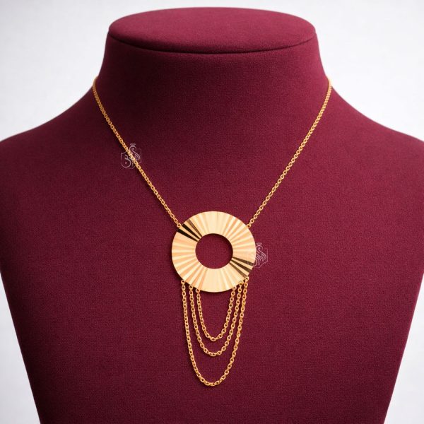 گردنبند طلا 18 عیار دایره&zwnj;ای تراش&zwnj;دار