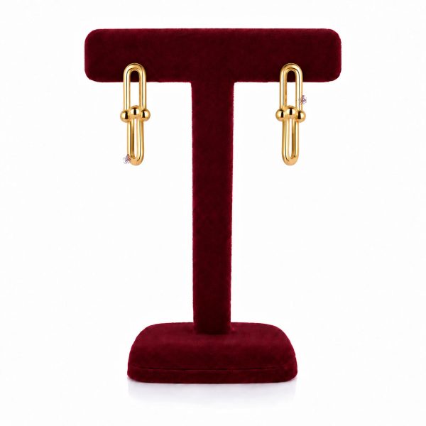 گوشواره طلا 18 عیار میخی طرح تیفانی